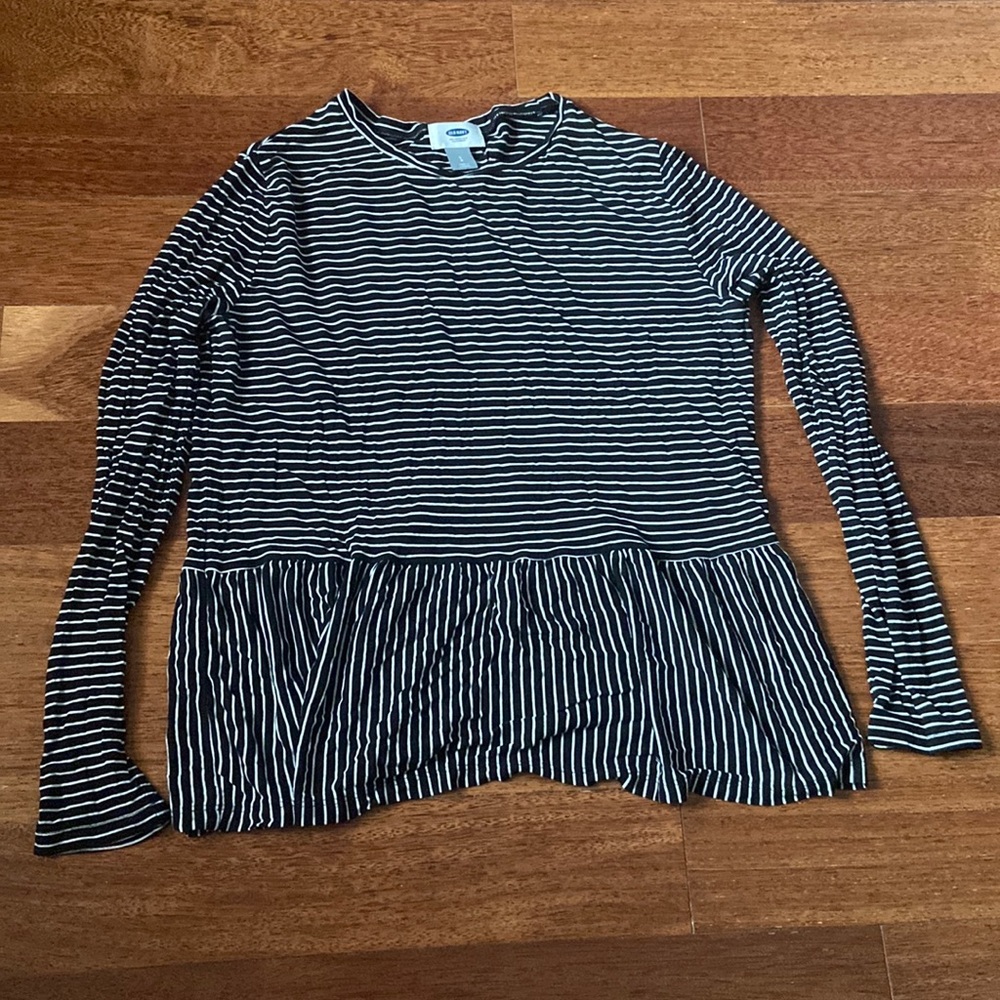 Peplum striped top